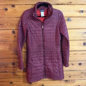 Patagonia Women's Burgundy Maroon Down Parka Jacket Coat Small